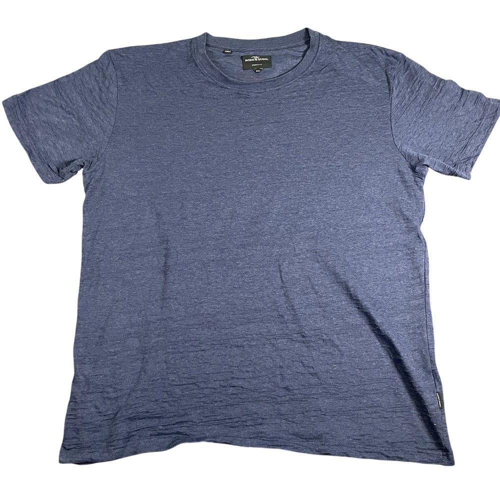 Rodd & Gunn Men's Leith Valley‎ Sports Fit T-Shirt Size 3XL Blue Textured Basic